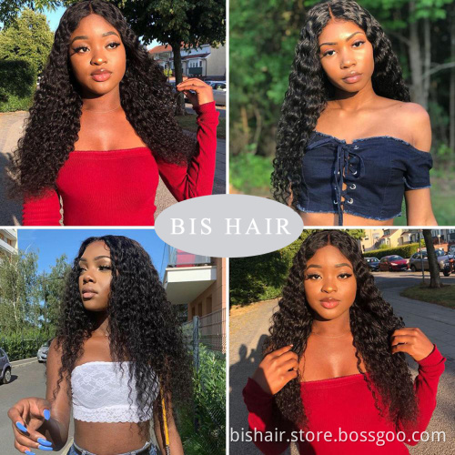 Unprocessed Brazilian Virgin Human Hair Lace Wig Vendor Wholesale Full Transparent HD Lace Front Closure 4x4 Loose Deep Wave Wig